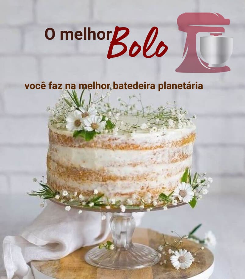 Imagem de bolo confeitado feito na batedeira planetária